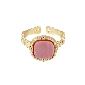 Ring - Roze natuursteen
