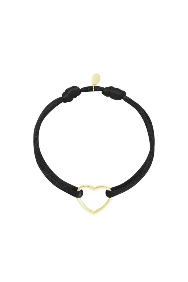 Armband stoffen hart zwart