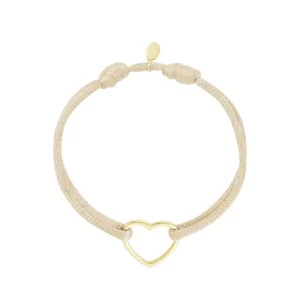 Armband stoffen hart champagne