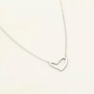 Ketting zilver hart