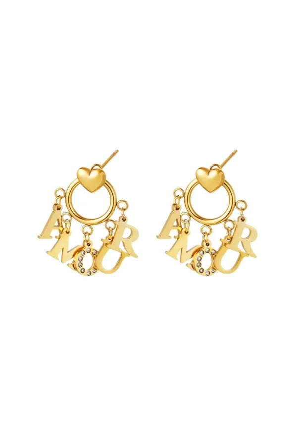Oorbellen amour goud