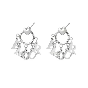 Oorbellen amour zilver
