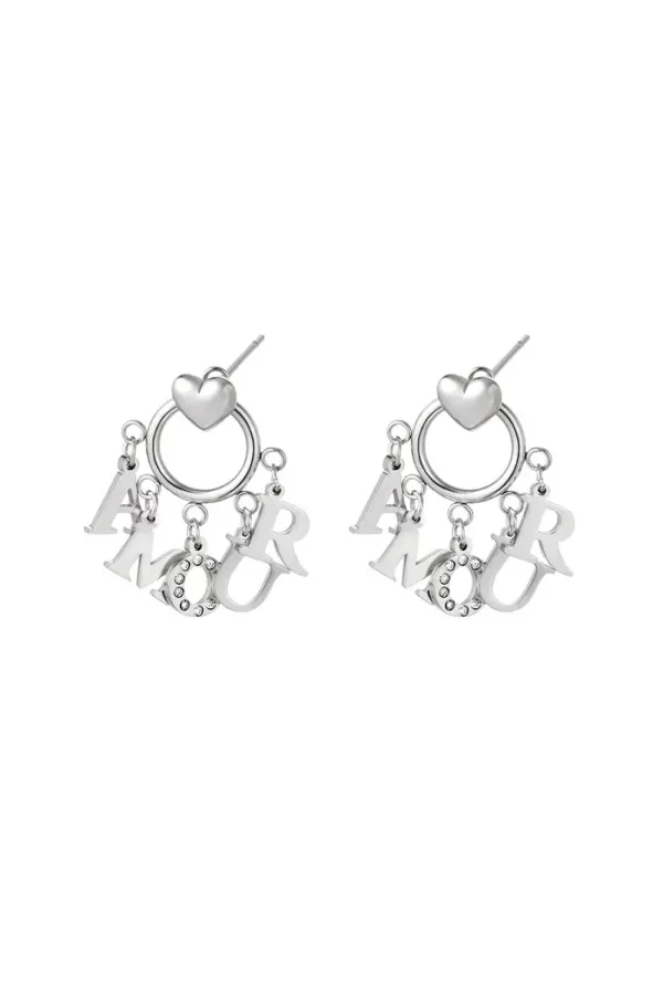 Oorbellen amour zilver