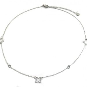 Ketting bloem zilver