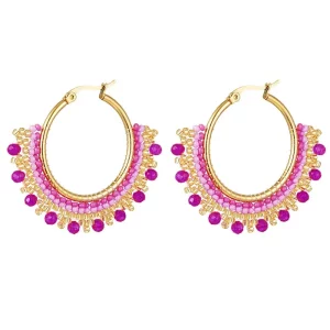 Oorbellen ibiza roze