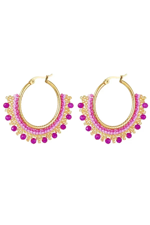 Oorbellen ibiza roze