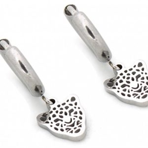 Oorbellen luipaard zilver