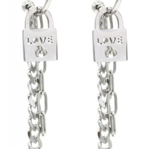 Oorbellen slotjes love zilver