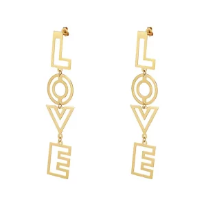 LOVE oorbellen goud