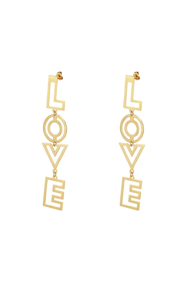 LOVE oorbellen goud