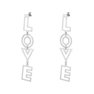LOVE oorbellen zilver