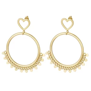 Oorbellen heart goud