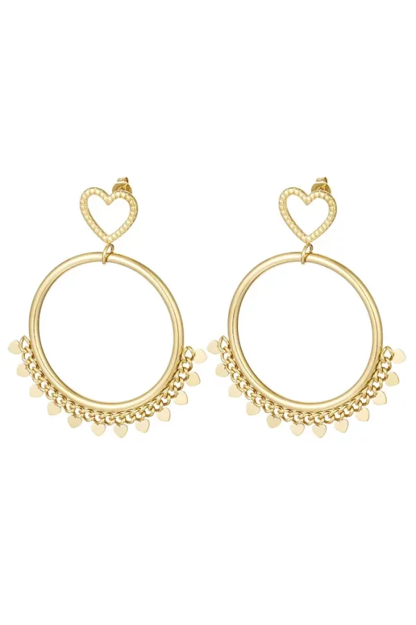 Oorbellen heart goud